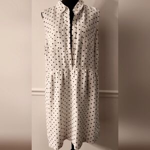 Polka Dot Sleeveless Dress - Black and White